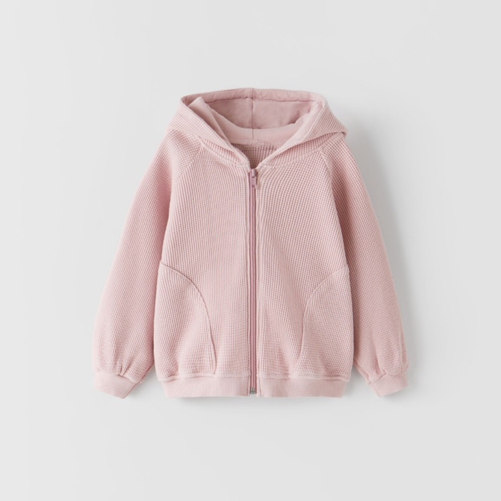 Waffle knit jacket